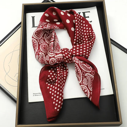 2025 New Fashion Luxury Printed Square Shawl Women 70x70cm Pashmina Silk Scarf Neck Headband Bandana Beauty World Shop