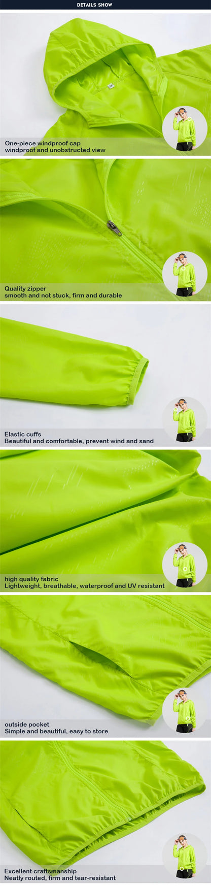 LNGXO Unisex Hiking Jacket Men Women Waterproof Quick Dry Camping Windbreaker Trekking Fishing Rain Coat Outdoor Anti UV Clothes Beauty World Shop
