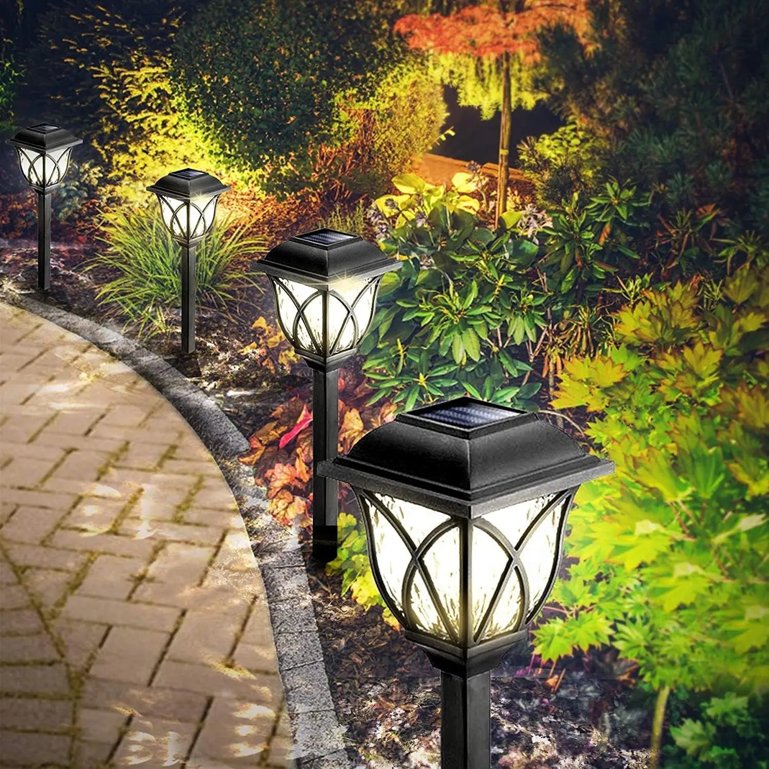 2pcs Led Solar Lawn Lights Outdoor Lamp Waterproof Warm Light Garden Courtyard For Walkway Path Villa Landscape Lights Beauty World Shop