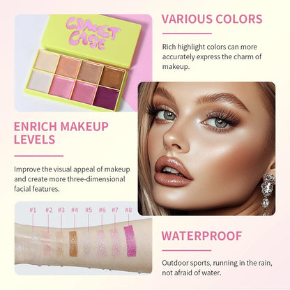 Curve Case Cream Eyebrow Cream Blush Highlighter Palette Matte Shimmer Finishes Shadow Tones Long-Lasting Cosmetics Beauty World Shop