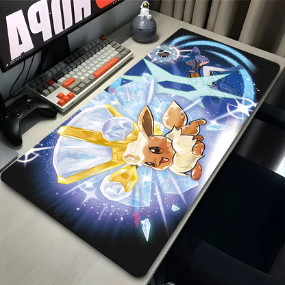 Kawaii Japan Anime Mouse Pad PC Colorful E-eevee Gamer Cabinet Mousepad HD P-pokemonS Keyboard Rug Laptop Gaming Rubber Desk Mat Beauty World Shop