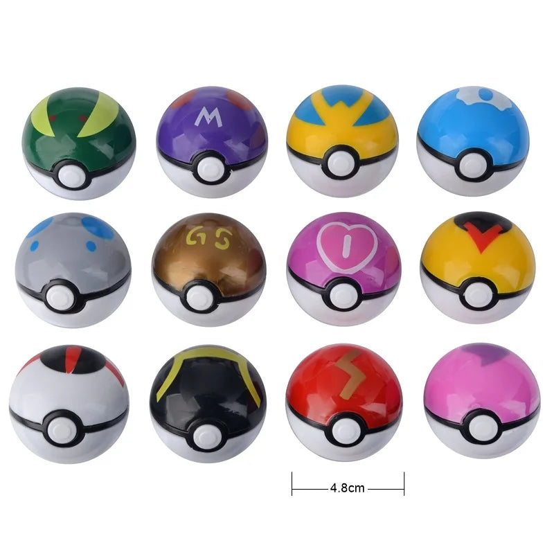 12Pcs/Set Pokemon PokeBall Figure Toys Anime Pikachu Blind Box PVC Figurine Action Collection Model Dolls Kids Birthday Gift Beauty World Shop