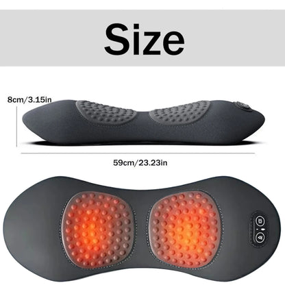 Heating Vibration Massage Pillow Electric Lumbar Support Pad Bed Sleeping Waist Protection Cushion Lying Flat Waist Pain Relief Beauty World Shop