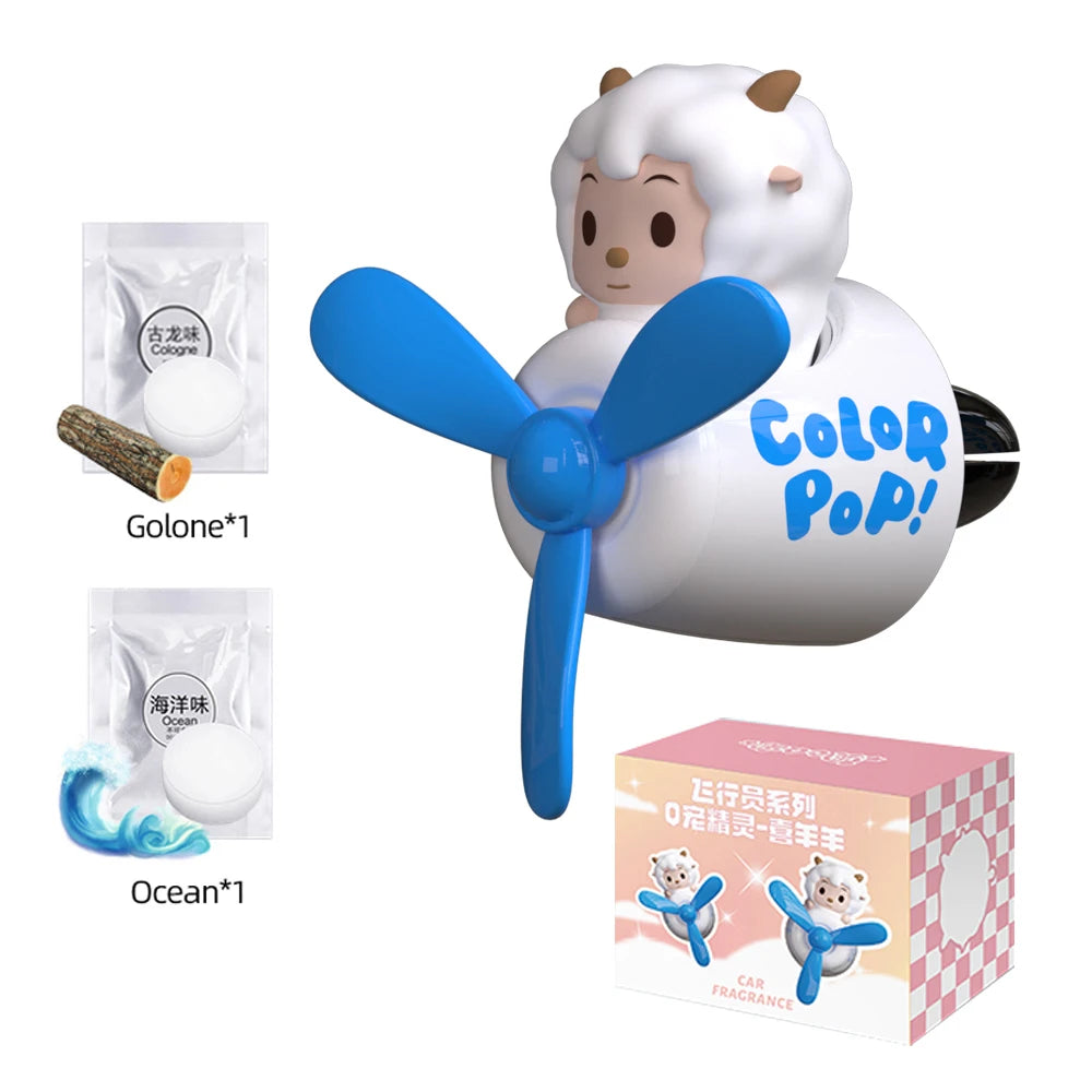 Cool Bear Pilot Car Air Freshener Rotating Propeller Air Outlet Perfume Fragrance Flavoring 자동차 공기 청정기 Accessories 방향제 차량용 Beauty World Shop