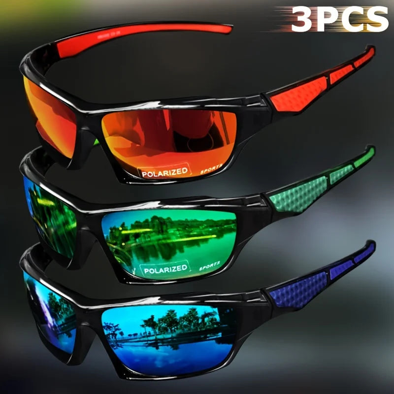 1/3PCS Sports Polarized Sunglasses for Men Lightweight Night Vision Male Shades Cycling Driving Fishing Fashion Mirror Sunglass Beauty World Shop