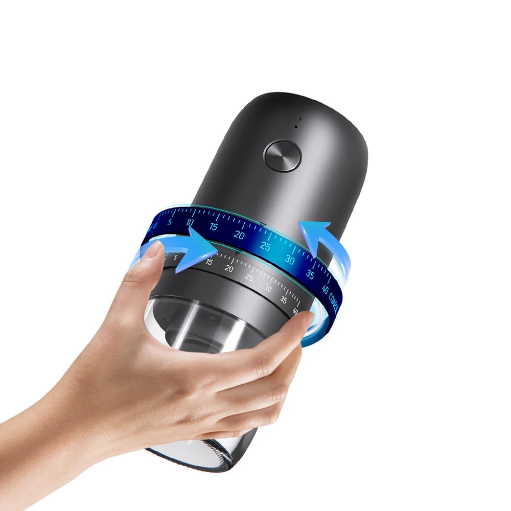 New Portable USB Electric Coffee Bean Grinder 40 Gears External Adjustable Rechargeable Grinders Household Mini Coffee Machine Beauty World Shop