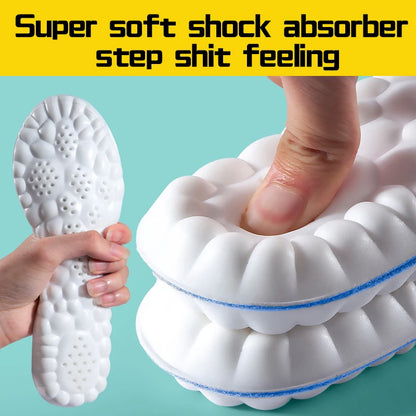4D Cloud Technology Sports Insoles for Shoes PU Sole Soft Breathable Shock Absorption Cushion Running Orthopedic Care Insoles Beauty World Shop