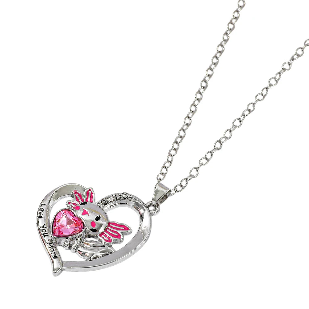 Lilo & Stitch Heart Rhinestone Necklace for Girls Anime Charms Pendant Fashion Jewelry Aesthetic Accessory Birthday Gift Beauty World Shop