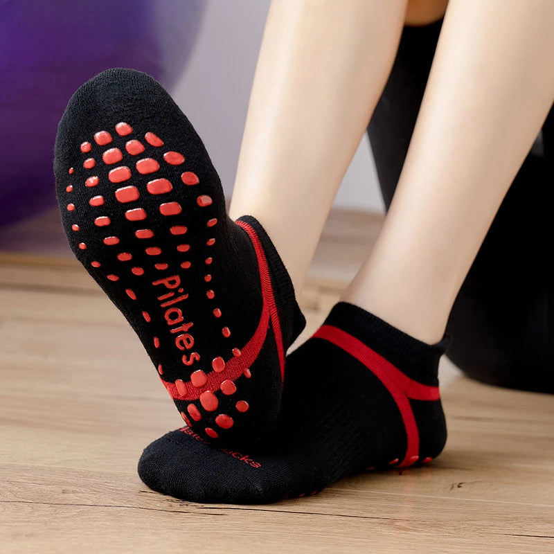 Yoga Socks Men Women Professional Silicone Non-slip Pilates Socks Large Size Indoor Floor Gym Fitness Cotton Dance Sports Socks Beauty World Shop