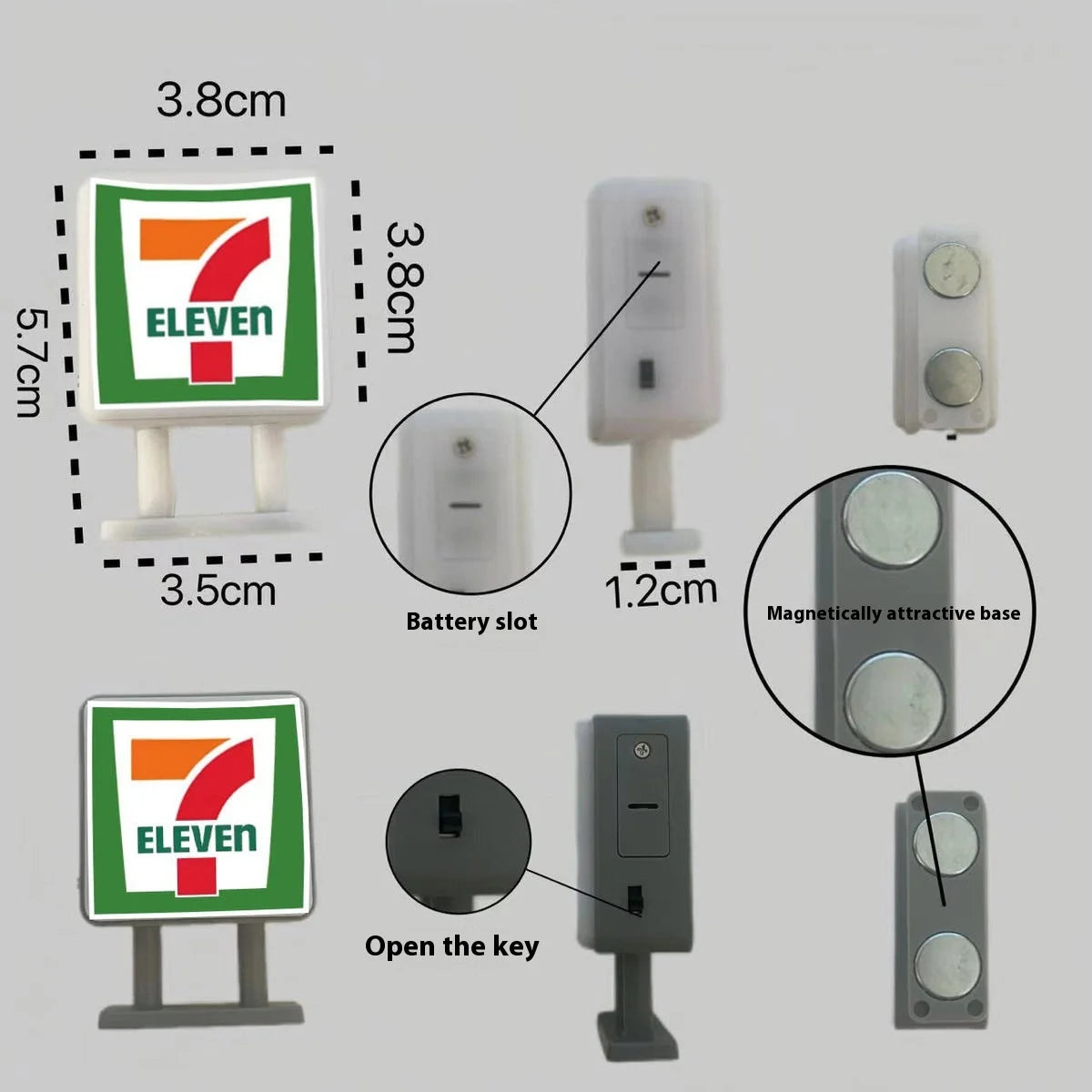 3d Magnetic Fridge Stickers Convenience Store Magnets Light Signs Ornaments Sam'S Supermarket Luminous Light Box Decorative Beauty World Shop