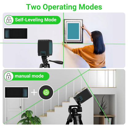 HILDA 2-Line Green Laser Level Self-Leveling Cross Line, Mini Size USB Charging Convenient to Carry High Visibility Beams Beauty World Shop
