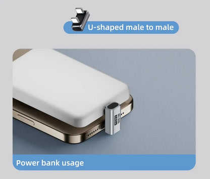 USB4.0 PD240W 8K60Hz Charger Connector for  80Gbps High Speed USB C OTG U-Shape Straight Angle dapter For Macbook iphnoe15/16