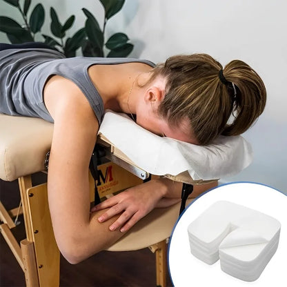 500/100pcs Disposable Face Cradle Covers Headrest Massage Pillow Paper Soft Non-Woven Face Covers for Spa Salon Beauty Supplies Beauty World Shop