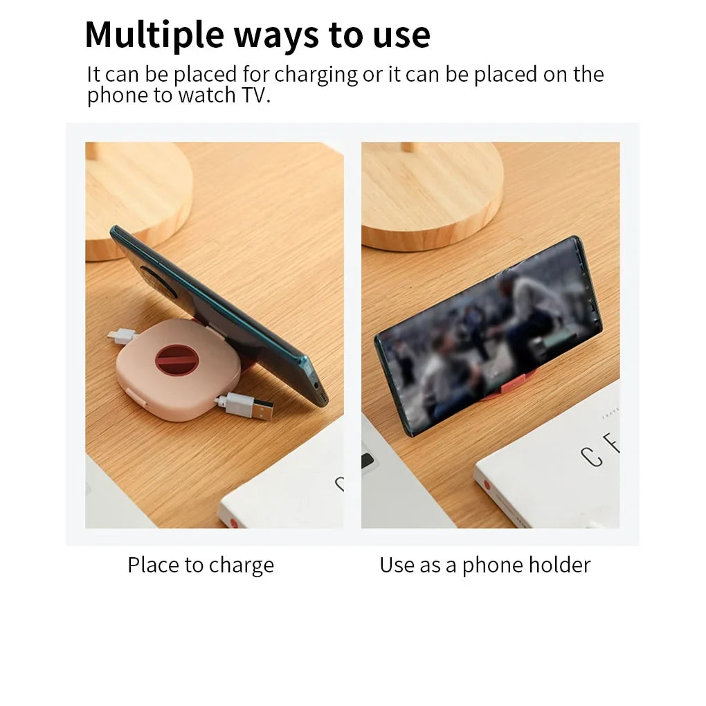Portable Round USB Cable Winder Small Cable Organizer Rotating Data Cable Organizer Mobile Phone Mobile Charging Cable Winder Beauty Trend Shop