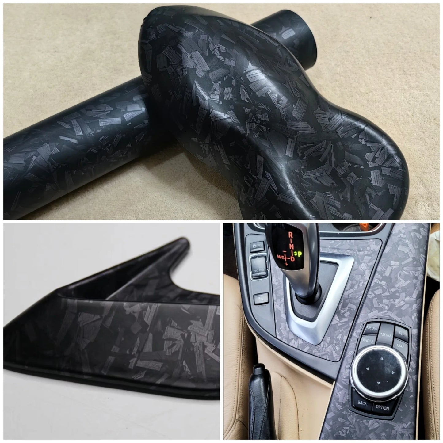 Black Forged Carbon Fiber Vinyl Wrap Cosmic Hex Carbon Car Wrapping Film For Interior & Exterior Vehicle Motorcycle Beauty World Shop