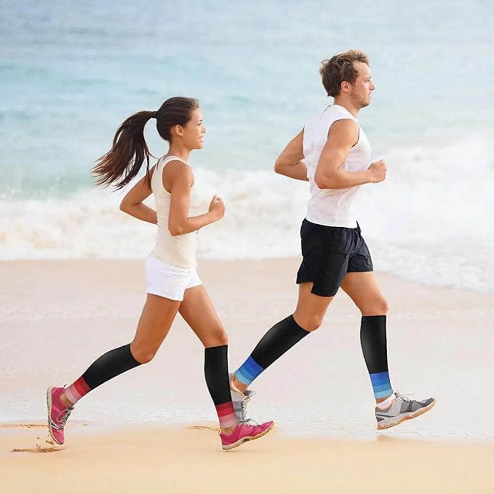 1Pair Calf Support Compression Sleeves for Women Men Running 20-30mmHg Footless Leg Socks Outdoor Sports Marathon Beauty World Shop
