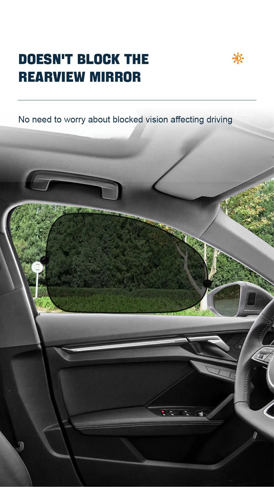 SEAMETAL Car Sun Shade Side Window Curtain Front Rear Window Sunshade Summer UV Blocking Suction Cup Car Sun Protection Curtains Beauty World Shop