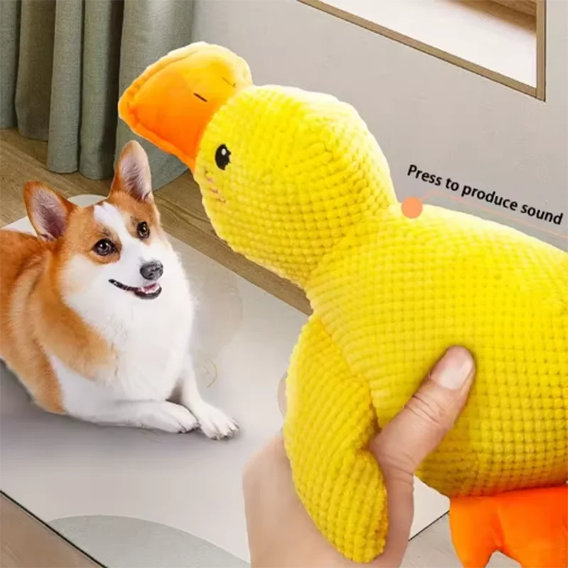 Cute dog Toy Stomping Duck Bite Resistant Grinding Teeth Cleaning Large Dog Interactive Entertainment Puppy Boredom Plush Toy Beauty World Shop