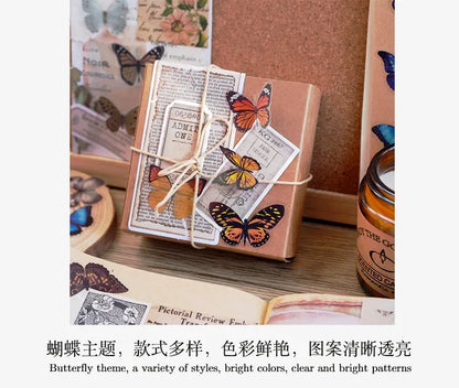 Journamm 40pcs/pack Butterfly Series Stickers Art Collage Junk Journal DIY Scrapbooking PET Waterproof Craft Aesthetics Stickers Beauty World Shop