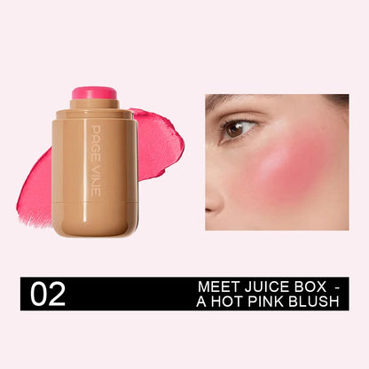 New Blush Stick 3-in-1 Cheek Lip Tinted Moistured Blush Stick Silky Brighten Blush Cream Blusher Cosmetics Tubes Matte Contour Beauty World Shop