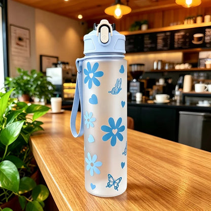 800ml/27oz Large Capacity Sports Water Bottle Leak Proof Plastic Drinking Cup With Time Scale Suitable For Travel Fitness Sports Beauty World Shop