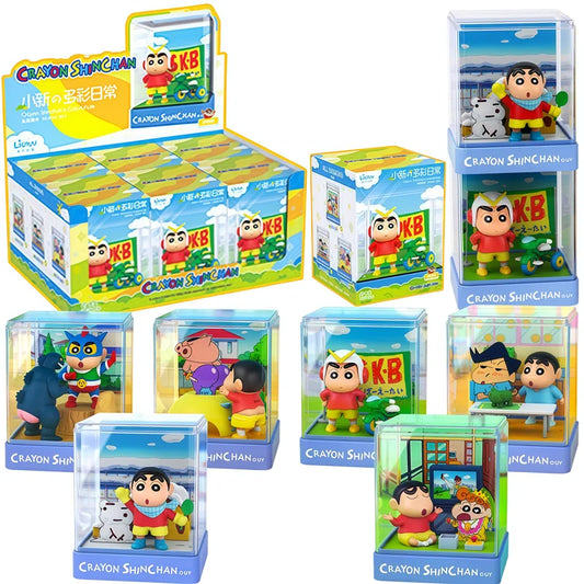 Crayon Shin-Chan Action Kamen‌ Kazama Tōru Bochan Anime Figure Model Doll Colorful Daily Iife Micro Scene Blind Box Toys Gifts Beauty World Shop