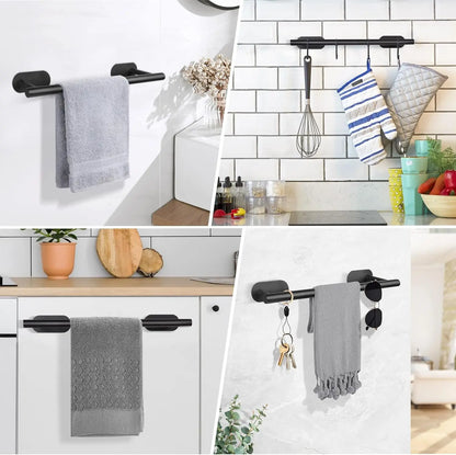40cm Wall Hanging Towel Holder Stainless Steel Self Adhesive Towel Rail Without Drilling Towel Rack for Bathroom Kitchen Beauty World Shop