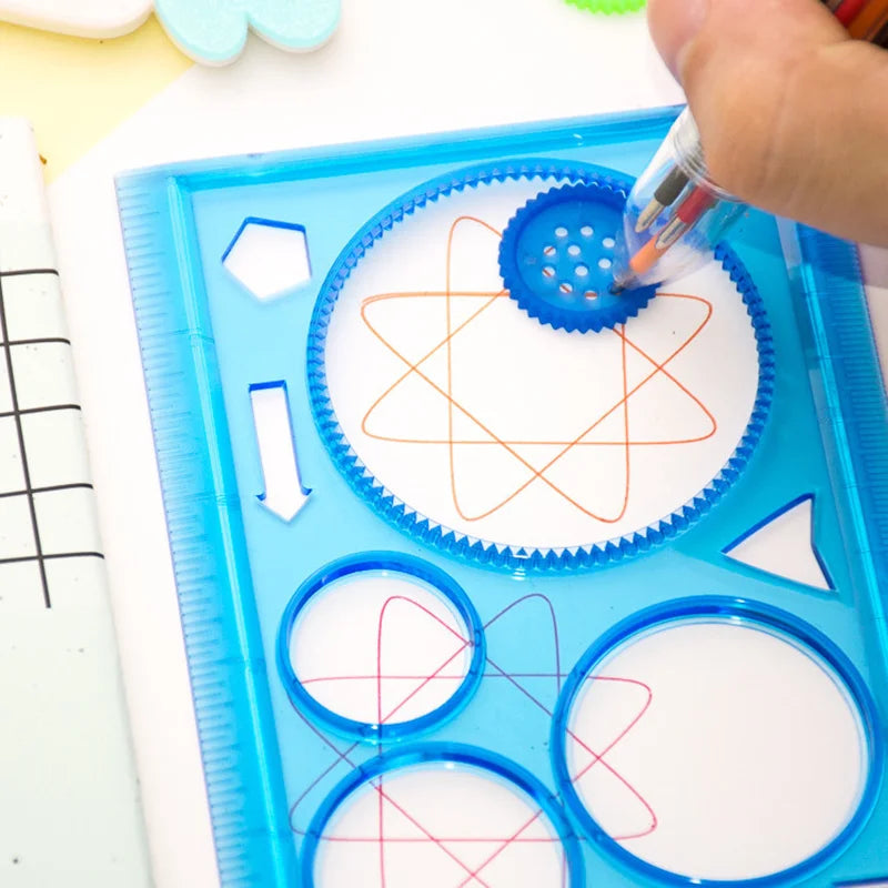Geometry Spirograph Drawing Stencils Set Painting Template Art Crafts Creative Kids Educational Toy Variety of Flowers Ruler Beauty Fashion