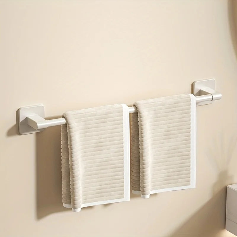 1 Piece Of Bathroom Facilities White Non-Perforated Wall-Mounted Bathroom Towel Bar Size 40-60cm Storage Rack Towel Rack Beauty World Shop