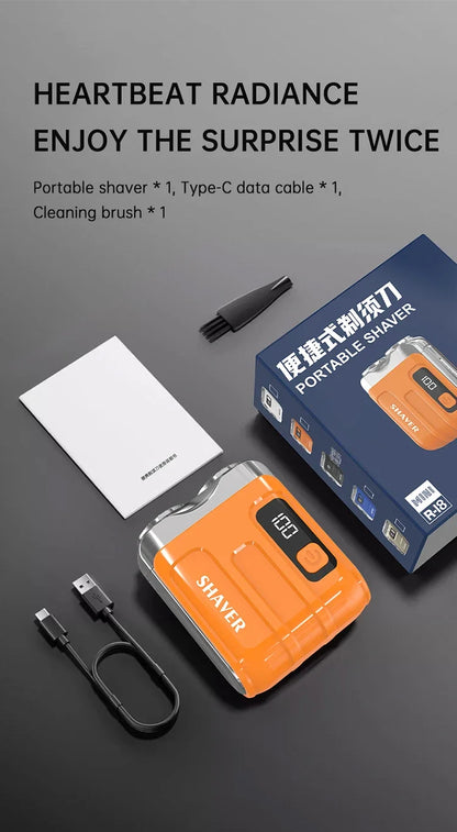 Mini Electric Smart Shaver Household Car Shaver Digital Display Dual Blade Rechargeable Shaver Powerful Beard Trimmer Tool Beauty World Shop