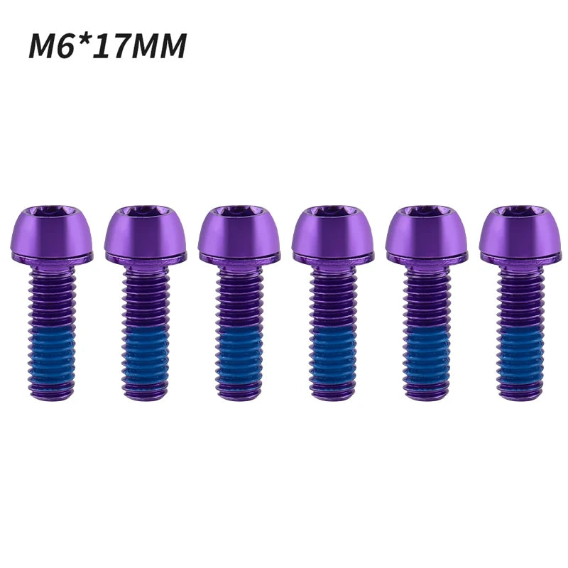 MUQZI 6pcs M6x17mm Disc Brake Caliper Bolts Bike Stem Bolt MTB Crank Arm Screw With Washer Bicycle Parts Beauty World Shop