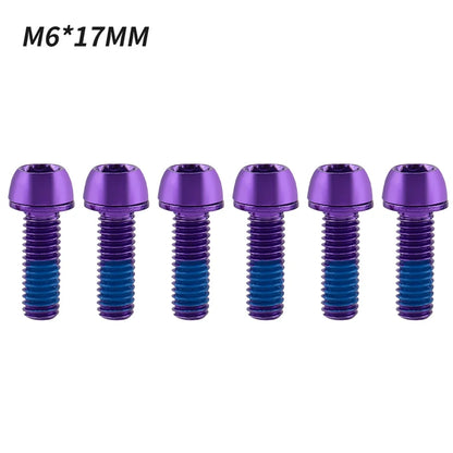 MUQZI 6pcs M6x17mm Disc Brake Caliper Bolts Bike Stem Bolt MTB Crank Arm Screw With Washer Bicycle Parts Beauty World Shop