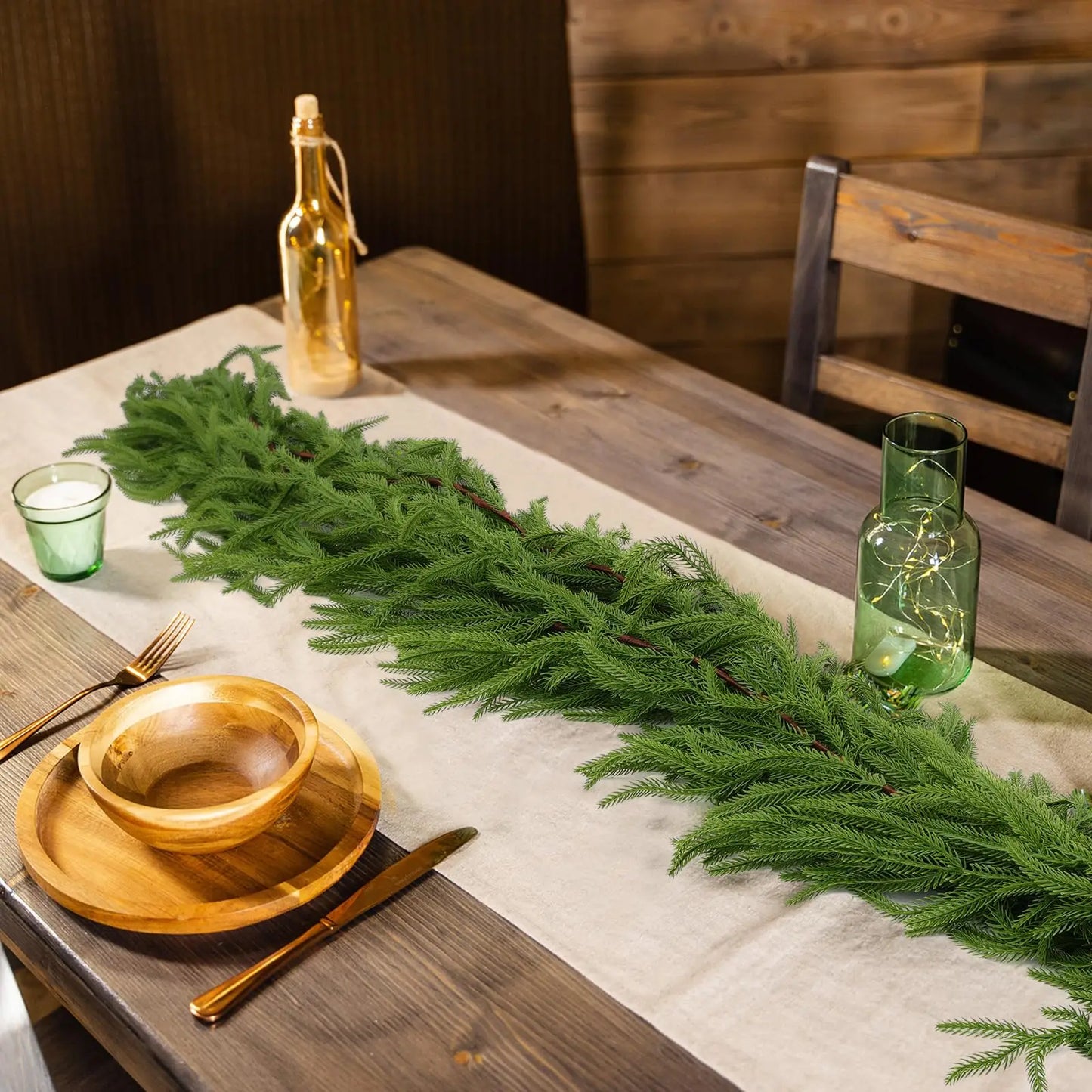 180cm Christmas Garlands Norfolk Pine Garland Artificial Plants Faux Greenery Vine for Home Table Xmas Party Festival Decoration Beauty World Shop