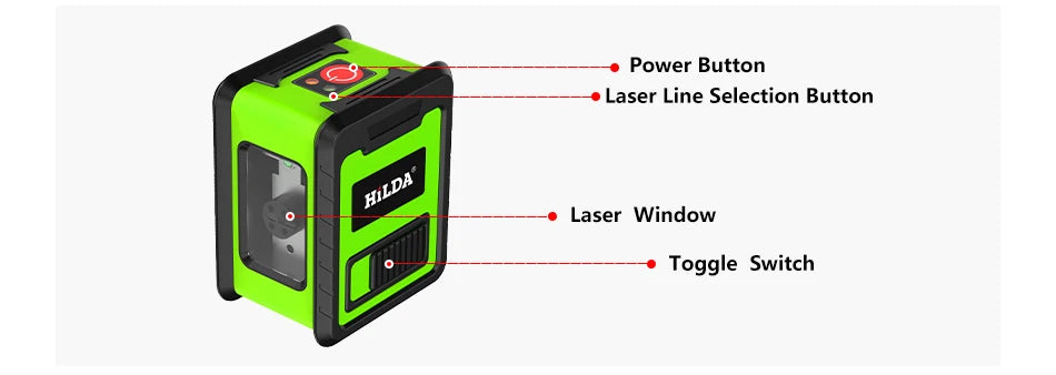 HILDA Laser Level Meter 2-Line Cross Green Level Laser Horizontal & Vertical Nivel Laser Self-Leveling лазерный уровень Men Gift Beauty World Shop