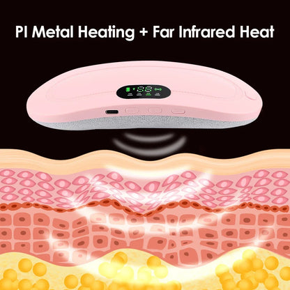 Electric Waist Massage Period Cramp Massager Vibrating Heating Belt for Menstrual Waist Stomach Abdominal Warm Palace Belt Beauty World Shop