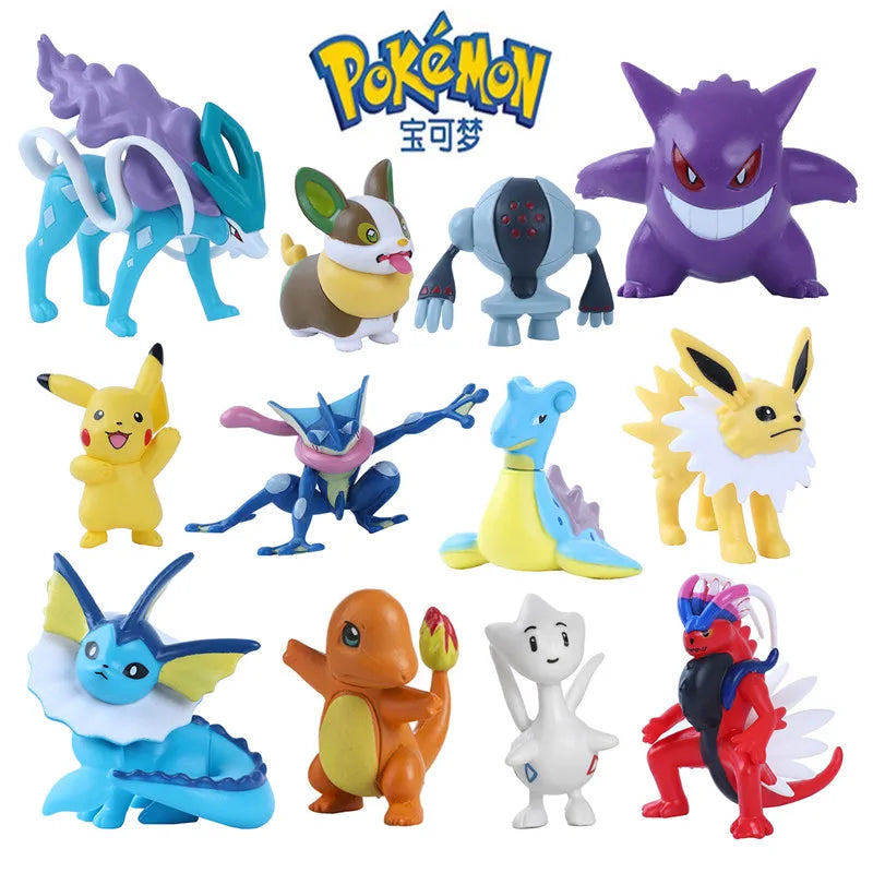 Pokemon Cartoons Movie Anime Figure Gengar Charizard Pikachu Collection Model Pocket Monster Action Toys Kids Christmas Gifts Beauty World Shop