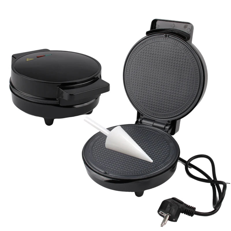 Electric Egg Roll Maker DIY Ice Cream Cone Machine Crispy Omelet Mold Sandwich Iron Crepe Baking Pan Waffle Pancake Grill Oven Beauty World Shop