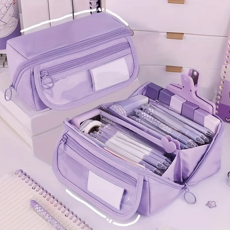 1pc large capacity learning pencil case with multifunctional desktop organization and storage stationery box for boys and girls Beauty World Shop