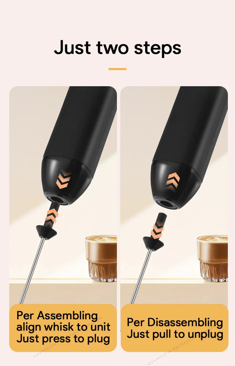 UPGRADED Electric Coffee Frother/MILK Whisk+Egg Beater MINI Food Blender USB Rechargeable Handheld Three Speeds Espresso Tools Beauty World Shop