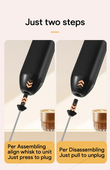 UPGRADED Electric Coffee Frother/MILK Whisk+Egg Beater MINI Food Blender USB Rechargeable Handheld Three Speeds Espresso Tools Beauty World Shop