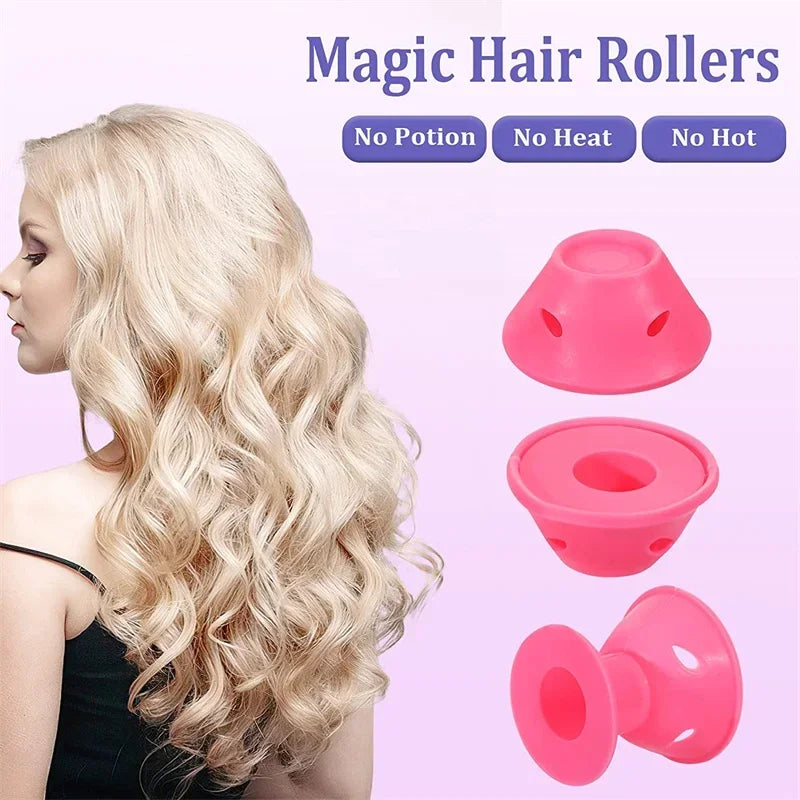 Heatless Hair Curlers Set: 10 Pieces Including Large and Small Soft Overnight Rollers for Women and Kids Lazy Curling Rods Beauty World Shop