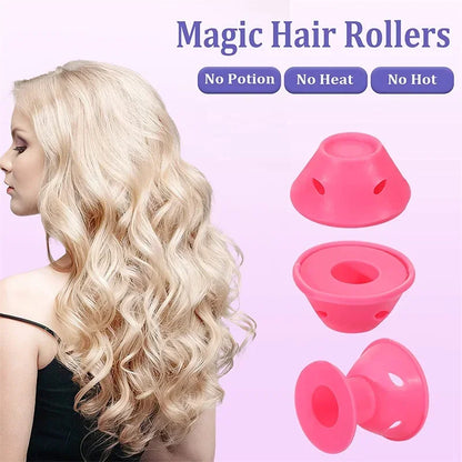 Heatless Hair Curlers Set: 10 Pieces Including Large and Small Soft Overnight Rollers for Women and Kids Lazy Curling Rods Beauty World Shop