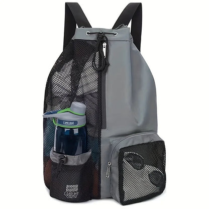 Swimming Bag Mesh Drawstring Backpack Convenient To Carry Beach Diving Backpack Wet Backpack Gym Sports Backpack Beauty World Shop