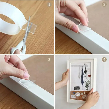 Nano Tape Double Sided Tape Transparent Reusable Waterproof Adhesive Tapes Cleanable Kitchen Bathroom Supplies Tapes Beauty World Shop