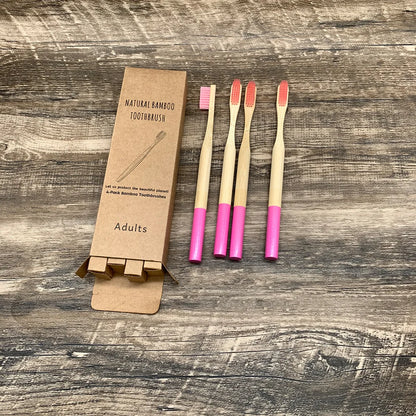 10pcs Round Handle Adult & Children Natural Eco Friendly Travel Tooth Teeth Brush Bamboo Toothbrush With Medium Hard Bristlesth Beauty World Shop