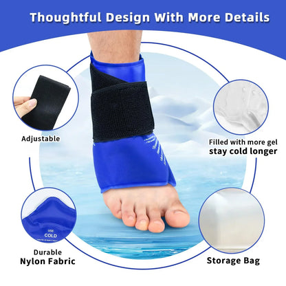 Ankle Brace Ice Pack Wrap For Sport Injuires Hot & Cold Compress Use Large Reusable Gel Cold Pack Ankle Support Beauty Trend Shop