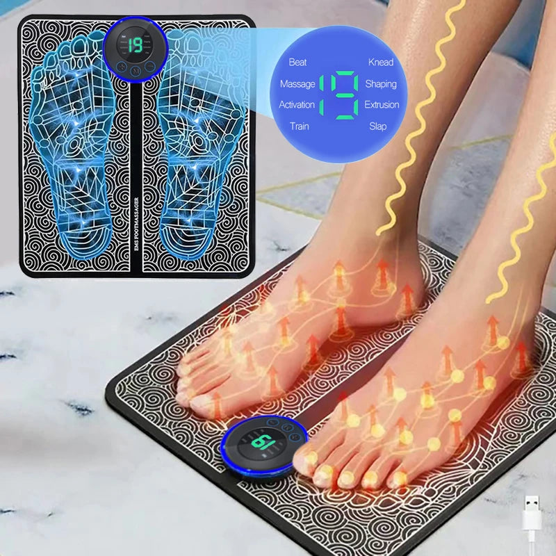 Electric Foot Massager Pad Muscle Massage Relaxation Trainer For Massage Fitness Outdoor Sport Home Family Relax Beauty World Shop