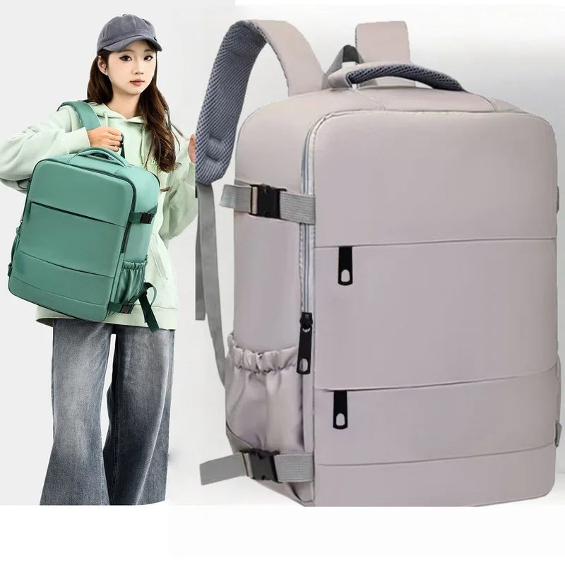 Lightweight Large Travel Backpack, Solid Color Minimalist Multifunctional Student School Bag Beauty World Shop