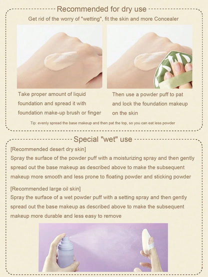 1/2Pcs Soft Non-Eating Foundation Sponge Puff, High Density & Bouncy, For More Flawless Makeup. Wet & Dry Available Beauty Trend Shop