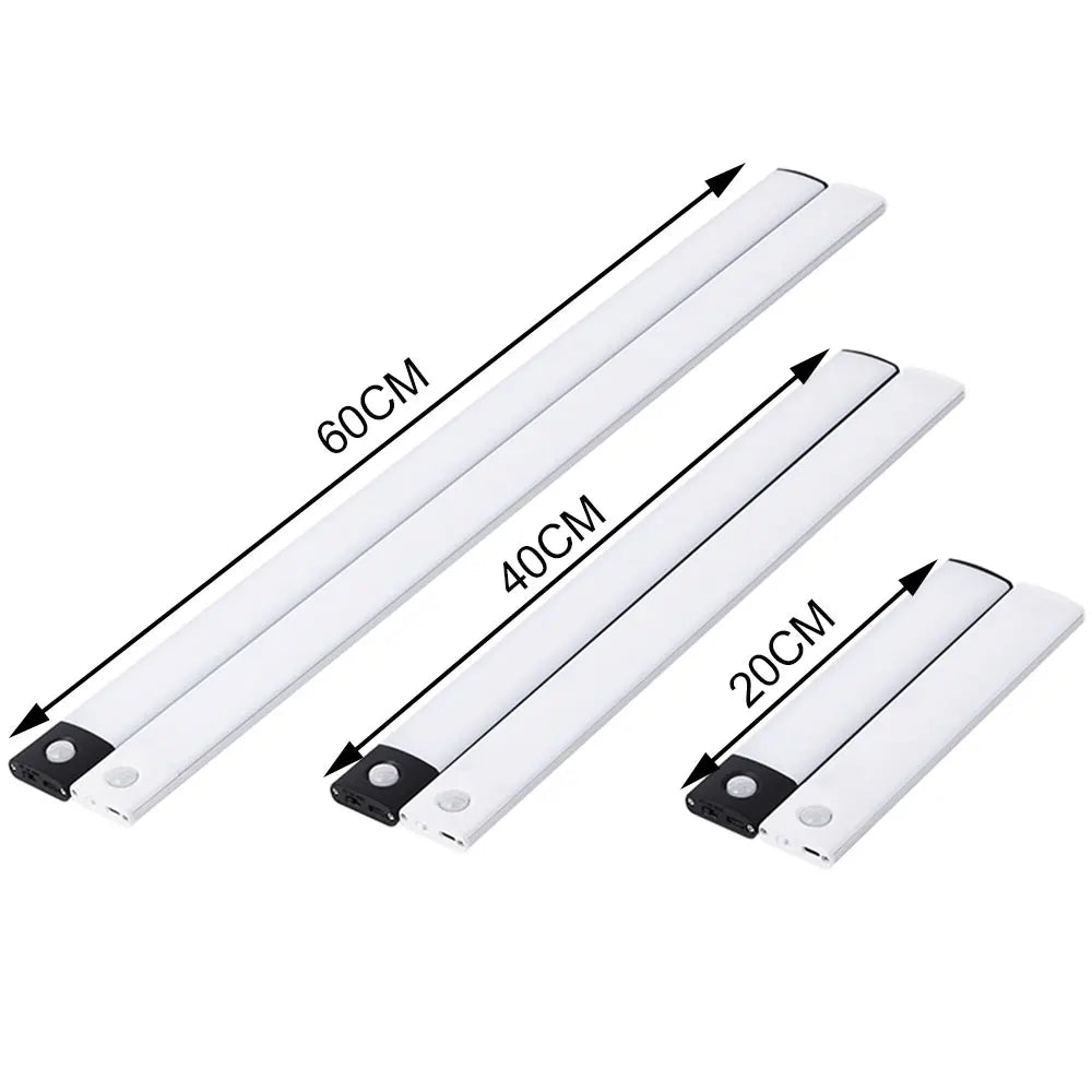 LED Cabinet Light USB Type-C Rechargeable Motion Sensor Led Lamp for Kitchen Wardrobe Cabinet Lighting 20cm/30cm/40cm/50cm/60cm Beauty World Shop